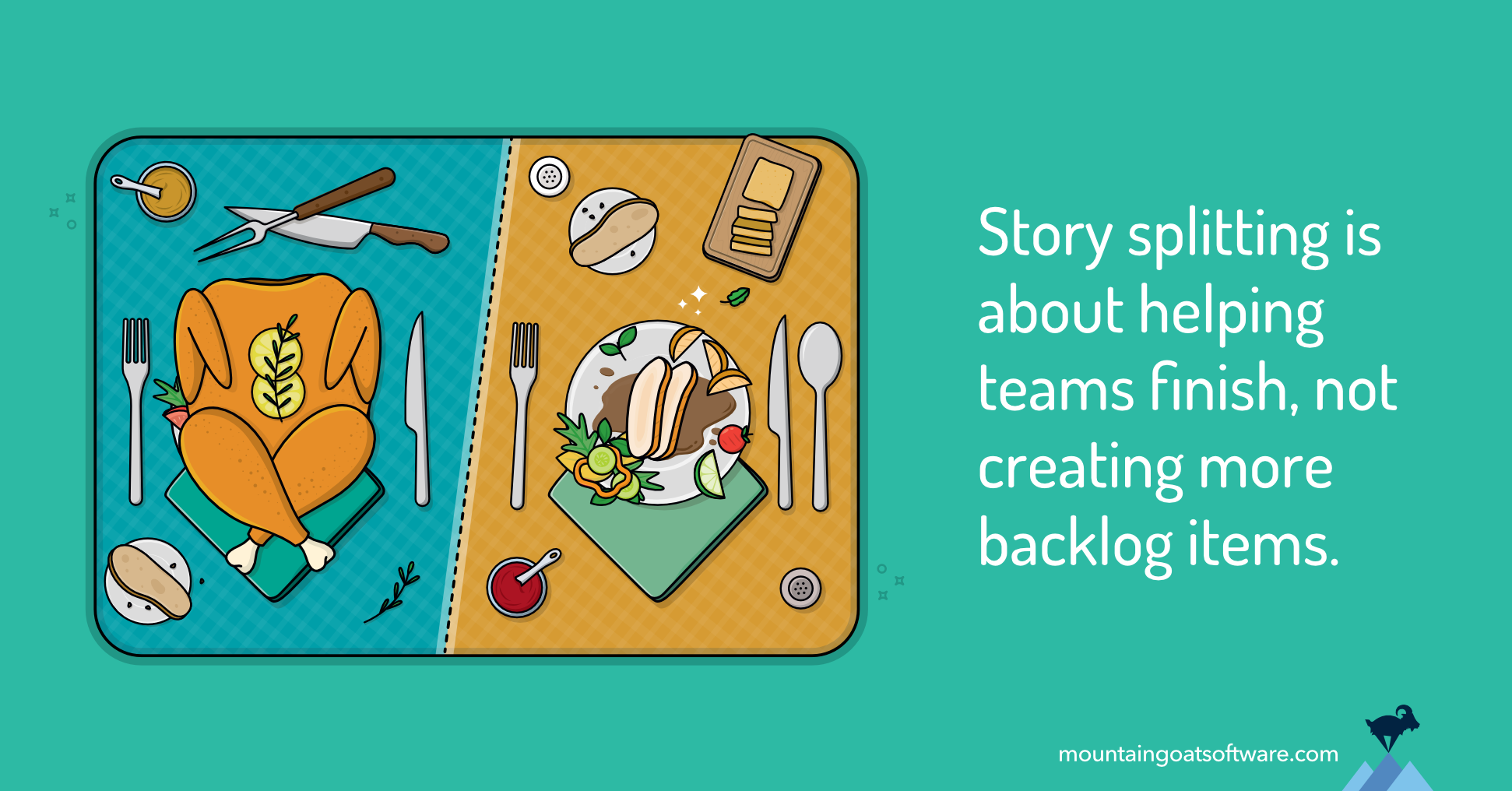 Story splitting is about helping teams finish, not creating more backlog items.